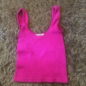 Love Fuchsia Crop Tank Top
